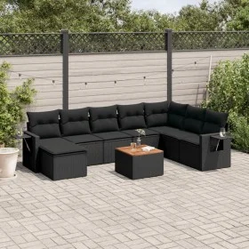 Set de sofás de jardín 8 piezas y cojines ratán sintético negro by vidaXL, Modular outdoor sofas - Ref: Foro24-3224697, Price...