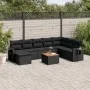 Set de sofás de jardín 8 piezas y cojines ratán sintético negro by vidaXL, Modular outdoor sofas - Ref: Foro24-3224697, Price...