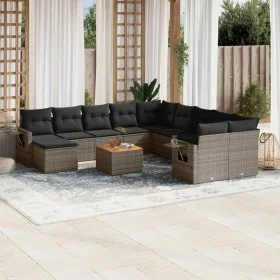Set de sofás de jardín 12 pzas con cojines ratán sintético gris by vidaXL, Modular outdoor sofas - Ref: Foro24-3224863, Price...