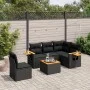 Set de sofás de jardín 6 piezas y cojines ratán sintético negro by vidaXL, Garden sets - Ref: Foro24-3226818, Price: 401,08 €...