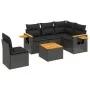 Set de sofás de jardín 6 piezas y cojines ratán sintético negro by vidaXL, Garden sets - Ref: Foro24-3226818, Price: 401,08 €...