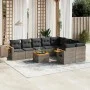 Garden sofa set 10 pieces with gray synthetic rattan cushions by vidaXL, Garden sets - Ref: Foro24-3227152, Price: 588,16 €, ...