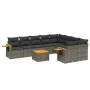 Garden sofa set 10 pieces with gray synthetic rattan cushions by vidaXL, Garden sets - Ref: Foro24-3227152, Price: 588,16 €, ...