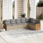 Set sofás de jardín 7 piezas y cojines ratán sintético beige by vidaXL, Garden sets - Ref: Foro24-3227711, Price: 459,56 €, D...