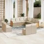 Set de sofás de jardín 11pzas con cojines ratán sintético beige by vidaXL, Garden sets - Ref: Foro24-3227766, Price: 722,87 €...