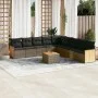 Gartensofa-Set, 10-teilig, mit grauen Polstern aus synthetischem Rattan von vidaXL, Gartensets - Ref: Foro24-3227747, Preis: ...