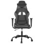 Silla gaming de masaje cuero sintético negro y gris