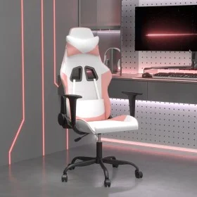 Gaming-Massagestuhl aus weißem und rosa Kunstleder von vidaXL, Gaming-Stühle - Ref: Foro24-345408, Preis: 111,79 €, Rabatt: %