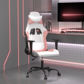 Gaming-Massagestuhl aus weißem und rosa Kunstleder von vidaXL, Gaming-Stühle - Ref: Foro24-345408, Preis: 114,43 €, Rabatt: %