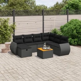 Set de sofás de jardín 8 piezas y cojines ratán sintético negro by vidaXL, Garden sets - Ref: Foro24-3265073, Price: 527,75 €...