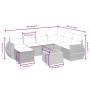 8-teiliges Gartensofa-Set und Kissen aus schwarzem Kunststoff-Rattan. von vidaXL, Gartensets - Ref: Foro24-3265073, Preis: 50...