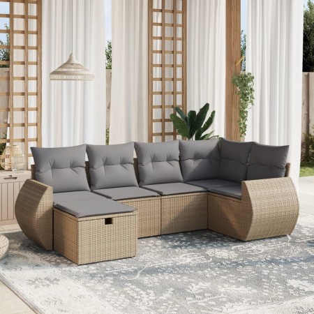 Juego de sofás jardín con cojines beige mezcla 6 pzas ratán PE by vidaXL, Garden sets - Ref: Foro24-3264105, Price: 400,17 €,...