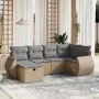 Juego de sofás jardín con cojines beige mezcla 6 pzas ratán PE by vidaXL, Garden sets - Ref: Foro24-3264105, Price: 405,04 €,...