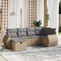 Juego de sofás jardín con cojines beige mezcla 6 pzas ratán PE by vidaXL, Garden sets - Ref: Foro24-3264105, Price: 400,17 €,...
