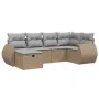 Juego de sofás jardín con cojines beige mezcla 6 pzas ratán PE by vidaXL, Garden sets - Ref: Foro24-3264105, Price: 405,04 €,...