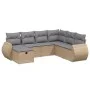 Juego de sofás jardín con cojines beige mezcla 7 pzas ratán PE by vidaXL, Garden sets - Ref: Foro24-3264145, Price: 463,01 €,...