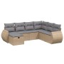 Juego de sofás jardín con cojines beige mezcla 7 pzas ratán PE by vidaXL, Garden sets - Ref: Foro24-3264145, Price: 453,88 €,...