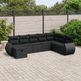 8-teiliges Gartensofa-Set und Kissen aus schwarzem Kunststoff-Rattan. von vidaXL, Gartensets - Ref: Foro24-3264201, Preis: 52...