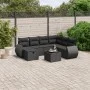 Set de sofás de jardín 8 piezas y cojines ratán sintético negro de vidaXL, Conjuntos de jardín - Ref: Foro24-3264151, Precio:...