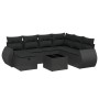 8-teiliges Gartensofa-Set und Kissen aus schwarzem Kunststoff-Rattan. von vidaXL, Gartensets - Ref: Foro24-3264151, Preis: 50...