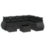 Set de sofás de jardín 8 piezas y cojines ratán sintético negro de vidaXL, Conjuntos de jardín - Ref: Foro24-3264151, Precio:...