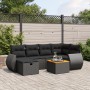 Set de comedor de jardín 7 pzas y cojines ratán sintético negro by vidaXL, Garden sets - Ref: Foro24-3265059, Price: 444,66 €...