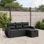 Juego de sofás jardín 4 pzas con cojines ratán sintético negro by vidaXL, Garden sets - Ref: Foro24-3264061, Price: 290,11 €,...