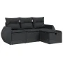 Juego de sofás jardín 4 pzas con cojines ratán sintético negro by vidaXL, Garden sets - Ref: Foro24-3264061, Price: 290,11 €,...