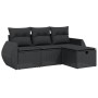 Juego de sofás jardín 4 pzas con cojines ratán sintético negro by vidaXL, Garden sets - Ref: Foro24-3264061, Price: 269,39 €,...