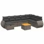 Gartenmöbel-Set 9-teilig mit grauen Polstern aus synthetischem Rattan von vidaXL, Gartensets - Ref: Foro24-3265099, Preis: 54...