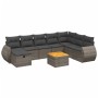 Gartenmöbel-Set 9-teilig mit grauen Polstern aus synthetischem Rattan von vidaXL, Gartensets - Ref: Foro24-3265099, Preis: 54...