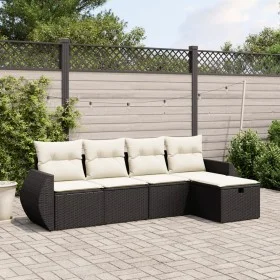 Set de muebles de jardín 5 pzas y cojines ratán sintético negro by vidaXL, Garden sets - Ref: Foro24-3264082, Price: 318,38 €...