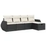 Set de muebles de jardín 5 pzas y cojines ratán sintético negro by vidaXL, Garden sets - Ref: Foro24-3264082, Price: 316,35 €...