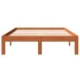 Solid pine wood bed frame in brown wax finish 120x200 cm by vidaXL, Beds and slatted bases - Ref: Foro24-844170, Price: 100,9...