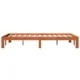 Solid pine wood bed frame in brown wax finish 120x200 cm by vidaXL, Beds and slatted bases - Ref: Foro24-844170, Price: 100,9...
