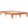 Solid pine wood bed frame in brown wax finish 120x200 cm by vidaXL, Beds and slatted bases - Ref: Foro24-844170, Price: 100,9...