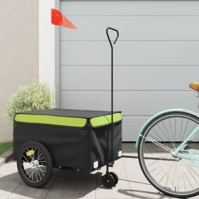 Remolque para bicicleta hierro negro y verde 45 kg by vidaXL, Bicycle trailers - Ref: Foro24-94109, Price: 96,96 €, Discount: %