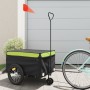 Remolque para bicicleta hierro negro y verde 45 kg