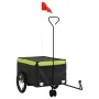 Remolque para bicicleta hierro negro y verde 45 kg by vidaXL, Bicycle trailers - Ref: Foro24-94109, Price: 96,96 €, Discount: %