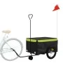Remolque para bicicleta hierro negro y verde 45 kg by vidaXL, Bicycle trailers - Ref: Foro24-94109, Price: 96,96 €, Discount: %