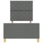 Estructura de cama con cabecera Gris oscuro 100 x 200 cm tela