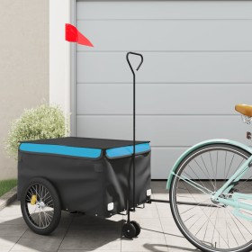 Remolque para bicicleta hierro negro y azul 30 kg