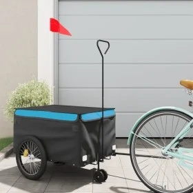 Remolque para bicicleta hierro negro y azul 30 kg de vidaXL, Remolques para bicicletas - Ref: Foro24-94100, Precio: 96,87 €, ...