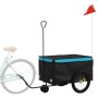 Remolque para bicicleta hierro negro y azul 30 kg