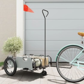 Fahrradanhänger aus Eisen und grauem Oxford-Stoff von vidaXL, Fahrradanhänger - Ref: Foro24-94189, Preis: 84,29 €, Rabatt: %