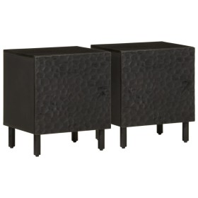 Mesitas de noche 2 uds madera maciza de mango negro 40x33x46 cm by vidaXL, Nightstands - Ref: Foro24-356816, Price: 67,32 €, ...