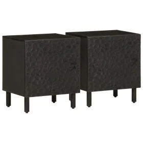 Nachttische 2 Stück Massivholz aus schwarzem Mangoholz 40x33x46 cm von vidaXL, Nachttische - Ref: Foro24-356816, Preis: 66,70...