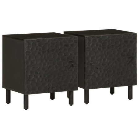 Nachttische 2 Stück Massivholz aus schwarzem Mangoholz 40x33x46 cm von vidaXL, Nachttische - Ref: Foro24-356816, Preis: 67,32...