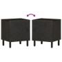 Mesitas de noche 2 uds madera maciza de mango negro 40x33x46 cm
