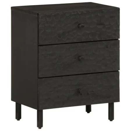 Mesita de noche madera maciza de mango negra 50x33x60 cm de vidaXL, Mesitas de noche - Ref: Foro24-356828, Precio: 96,53 €, D...